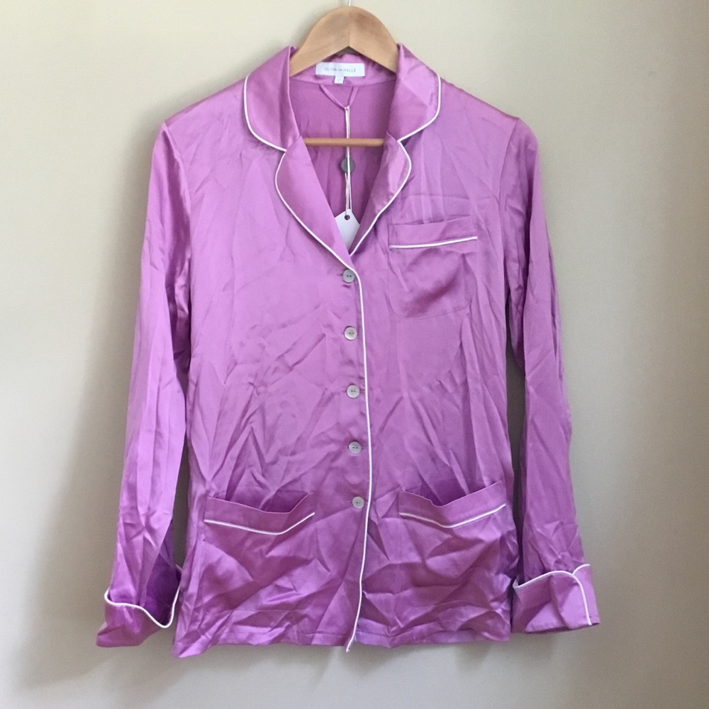 Olivia Von Halle Coco Candy Silk Pyjama Shirt
